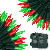 Battery Operated Christmas Lights 2 Pack, 17Ft 50 Led Mini String Light With Auto-Timer 8 Modes Waterproof Tree Lights (