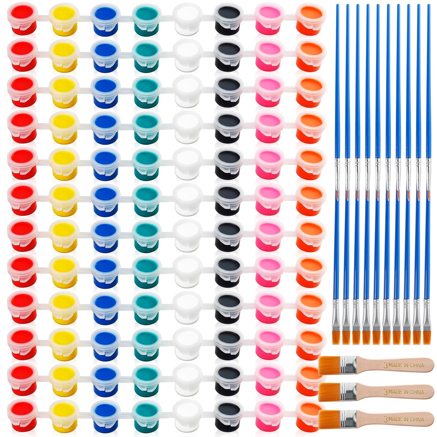 20 Pack Mini Acrylic Paint Sets,8 Colors Filled Paints With 23 Brushes,Acrylic Paint Strips For Art Craft Painting,Washable Paints Set For Home Birthday Party Diy Favors