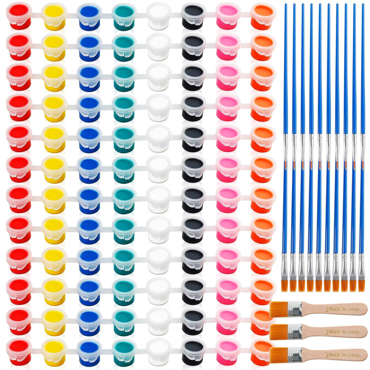 20 Pack Mini Acrylic Paint Sets,8 Colors Filled Paints With 23 Brushes,Acrylic Paint Strips For Art Craft Painting,Washable Paints Set For Home Birthday Party Diy Favors