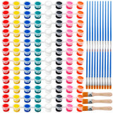 20 Pack Mini Acrylic Paint Sets,8 Colors Filled Paints With 23 Brushes,Acrylic Paint Strips For Art Craft Painting,Washable Paints Set For Home Birthday Party Diy Favors