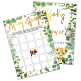 Woodland Shower Bingo Game, 25-Pack Jungle Safari Gender Reveal Party Activity Cards, 5"X7" Forest Theme Baby Celebration Supplies – G11