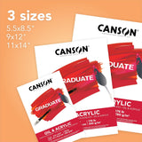 Canson Graduate Oil and Acrylic Paint Pad, Foldover, 11x14 inch, 12 Sheets | Artist Paper for Adults and Students - Oil, Acrylic, Mixed Media and Painting