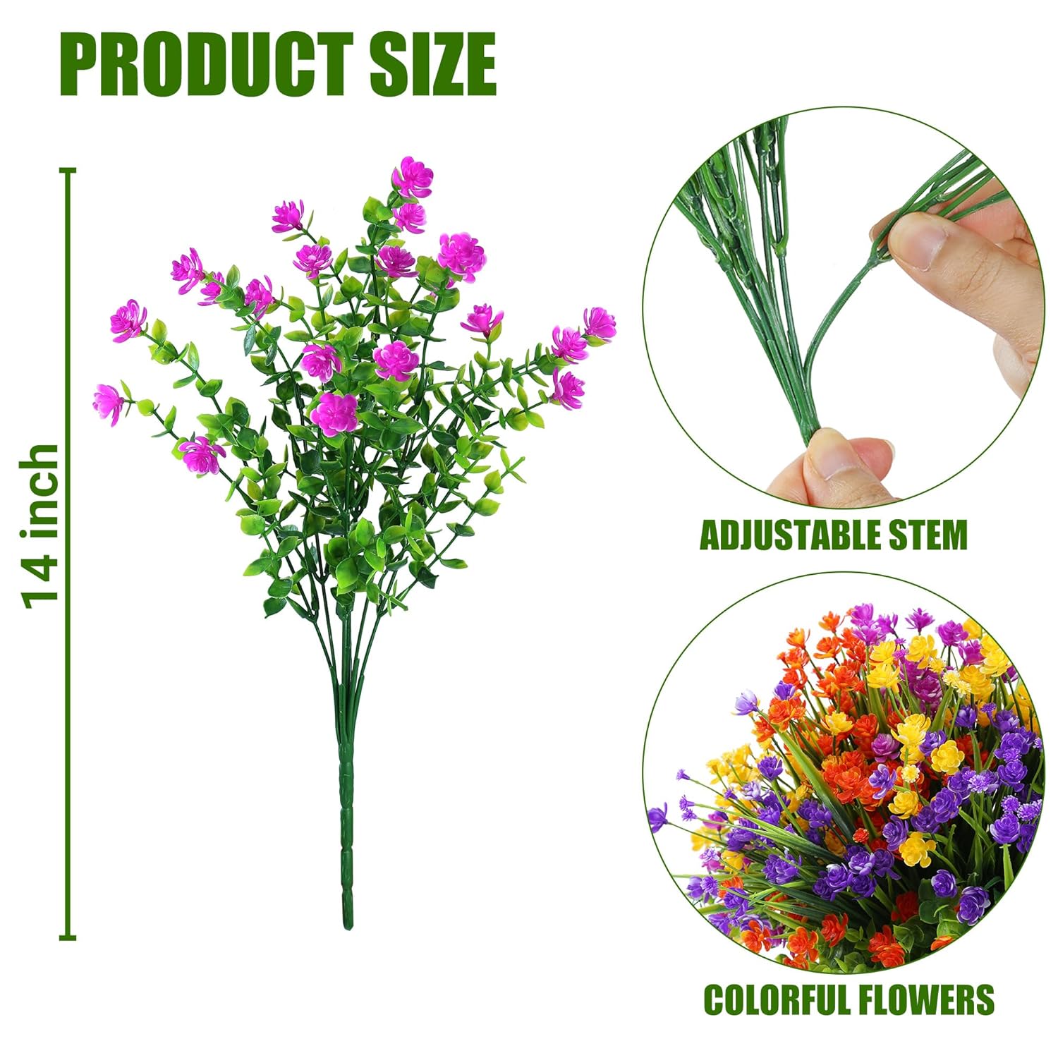 Artificial Flowers For Outdoors 24 Bundles Uv Resistant Boxwood Shrubs Artificial Eucalyptus Fake Plants Faux Plastic Greenery For Farmhouse Garden Home Indoor Outdoor Decoration?Mixed?