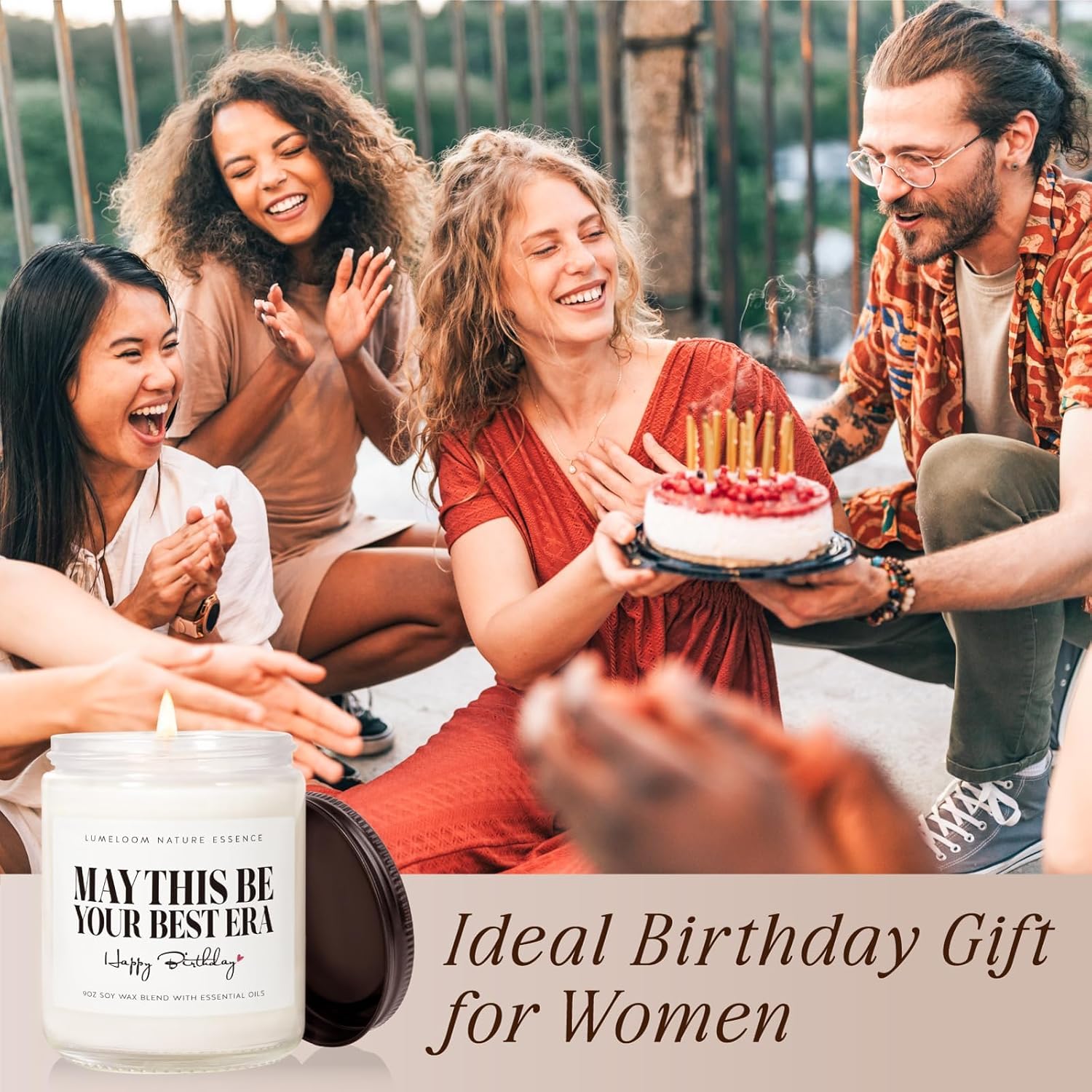 Birthday Gifts For Women, Happy Birthday Candle- 9Oz Lavender Scented Soy Wax Candle, Ideal Gifts For Women Friendship, Sister, Coworker