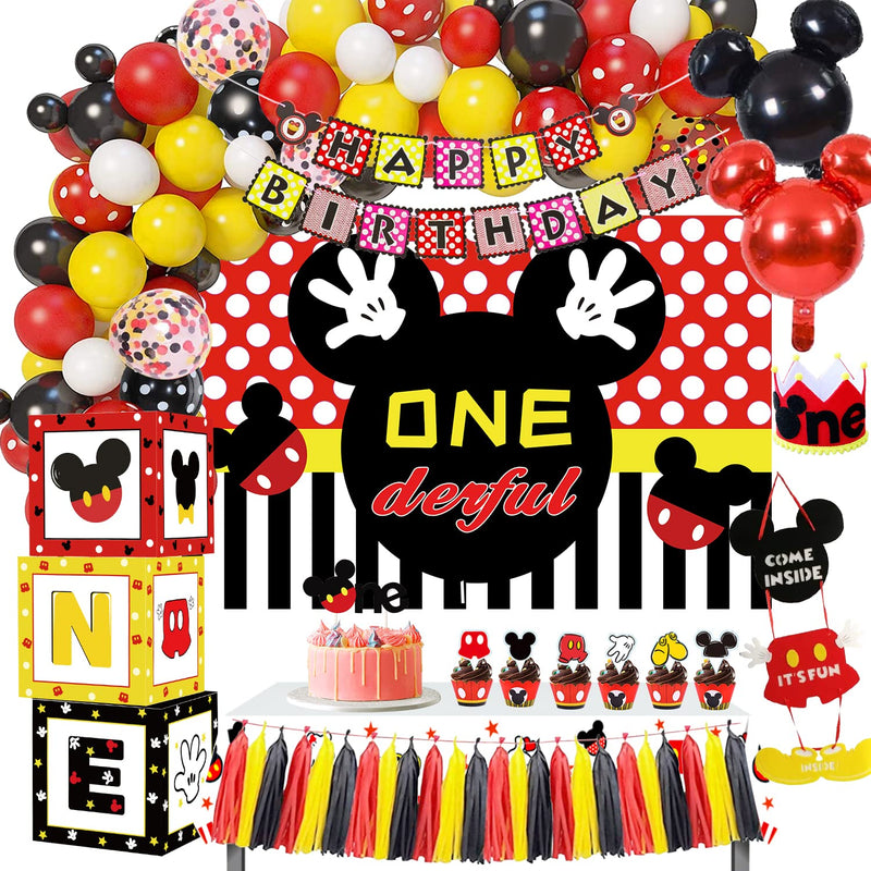 Mickey 1St Birthday Party Supplies - Mickey Theme Mouse Party Decorati