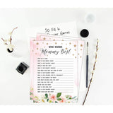 Gender Reveal 50-Pack Who Knows Mommy Best Floral Baby Shower Game Cards It’S A Boy It’S A Girl Fun Activity Cards