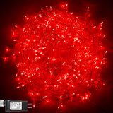 500 Led Christmas Light Red, Indoor String Light Plug In Twinkling Hanging Tree Lights Fairy Light For Party, Bar, Bedro