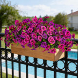 12 Piece Outdoor Artificial Flowers Fake Pansies -Two-Tone Faux Flowers Per Stem, Uv Resistant For Indoor Outdoor Porch Garden Planters Patio Window Box Home Decor(Light Purple Fuchsia)