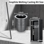 5 Pieces Crucible Metal Melting Kit, Including 2 Clay Graphite Crucible For Gold Melting Metal, 2 Graphite Stir Rod Stick, 1 Torch Smelting Casting Ingot Mold