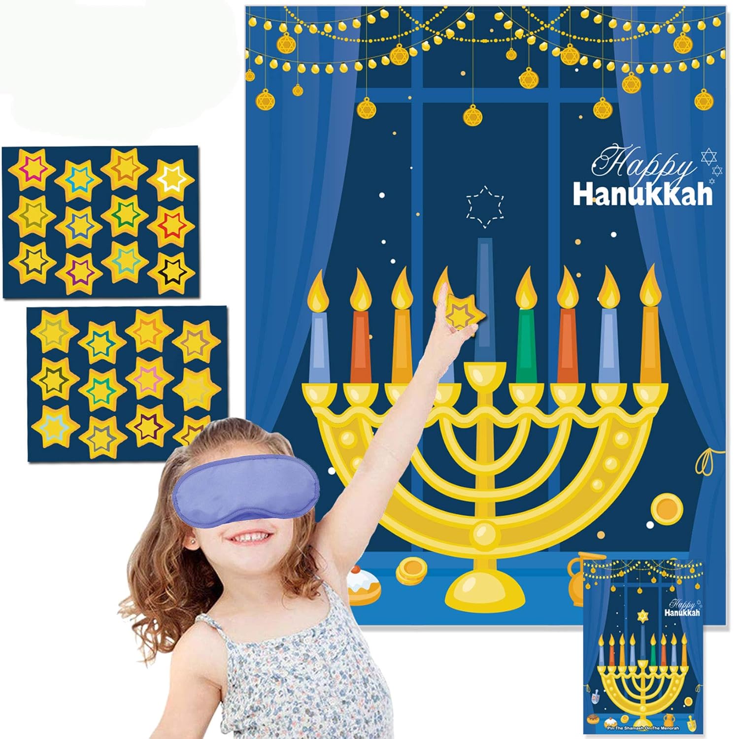Hanukkah Games: Pin The Star On The Menorah & Chanukah Party Decorations