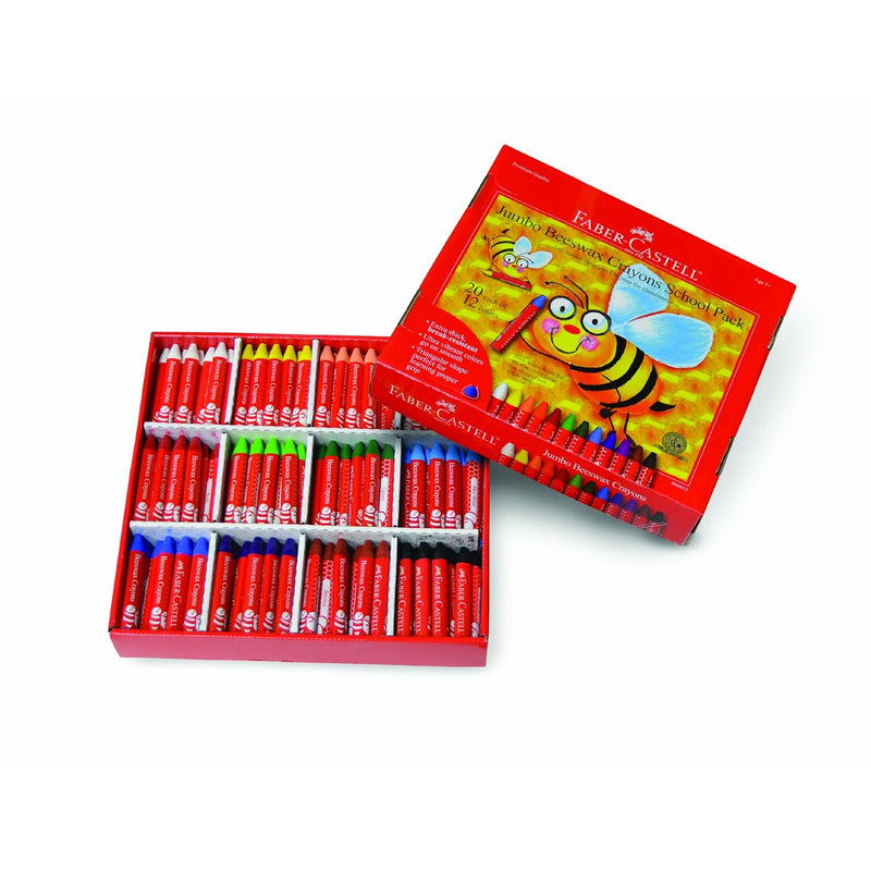 Beeswax Crayons School Pack, 240 Jumbo Crayons - Art Tools For Education And C