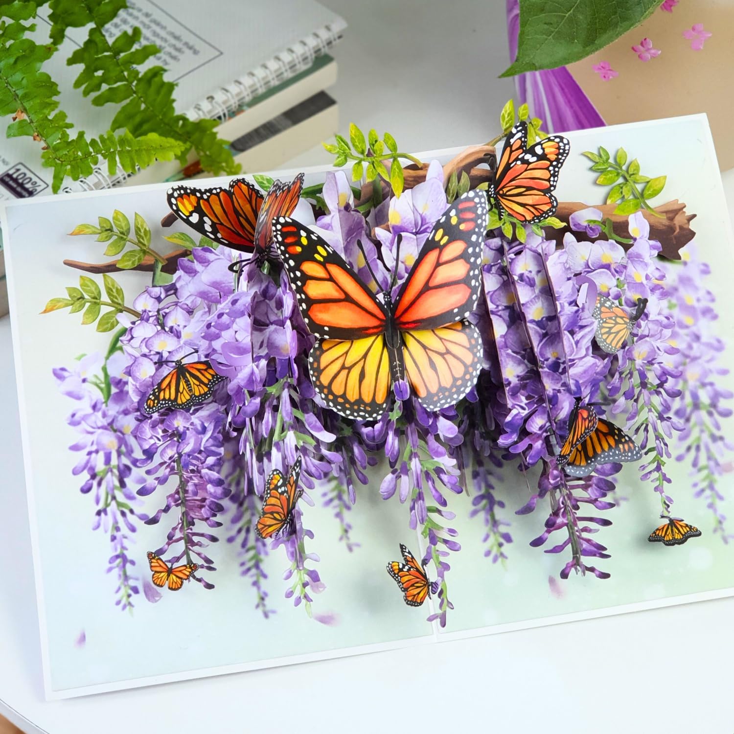 - Pop Up Birthday Card For Women, Butterfly Wisteria Pop Up Birthday Card For Mom, Wife, Sister, Daughter, Grandma, 6X8 In 3D Popup Greeting Cards Includes Envelope And Message Note