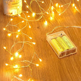 60 LED Battery Operated Fairy Lights 5FT Warm White Firecracker String Lights Waterproof Silver Wire for Wedding Christmas Decor