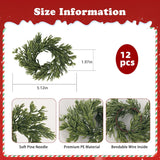 Christmas Napkin Rings Holder Set Of 12, Soft Pine Needles Mini Napkin Wreaths For Christmas New Year Dinner Party Table Decoration Family Gathering Banquet Serviette Buckles