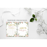 Baby Shower Games For Boys Or Girls - Abc'S Baby Game - Floral Greenery Baby Shower/Gender Reveal Party/Baby Bump Party Supplies Activities - Pack Of 30 Game Cards(A05)