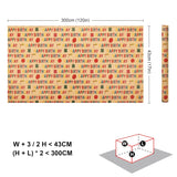 Brown Birthday Kraft Wrapping Paper Roll, Balloons Stars Happy Birthday Lettering For Kids Girl Boy, Perfect For Birthday Party, Baby Shower, 3 Rolls, 17 Inch X 9.8 Feet Per Roll
