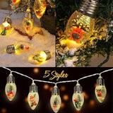 Christmas Tree String Light -10 Led Vintage Xmas Bubble Lights,6Ft Battery Operated Retro Unique Christmas Doll Lights F