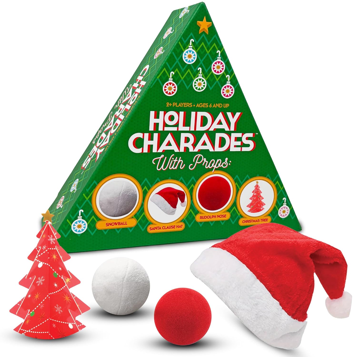 : Holiday Charades - Game With Props, Includes 60 Christmas Themed Prompt Cards, Family Christmas Party Game, Adults Kids 6+, 2+ Players
