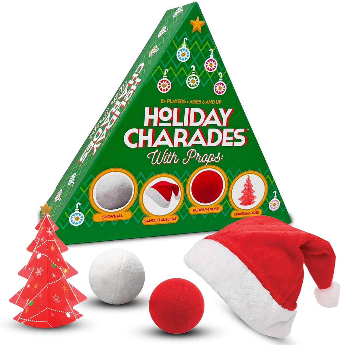 : Holiday Charades - Game With Props, Includes 60 Christmas Themed Prompt Cards, Family Christmas Party Game, Adults Kids 6+, 2+ Players