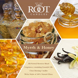 Root Candles Scented Candles Honeycomb Beeswax Blend Premium Handcrafted Candle, 12-Ounce 3-Wick, Myrrh & Honey