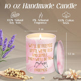 Galentines Day Gifts For Friends - Vanilla Lavender Pink Candles 10 Oz - Best Friend Birthday Gifts For Women Friendship Female Her, Long Distance Galentines Gift For Woman Bff Bestie