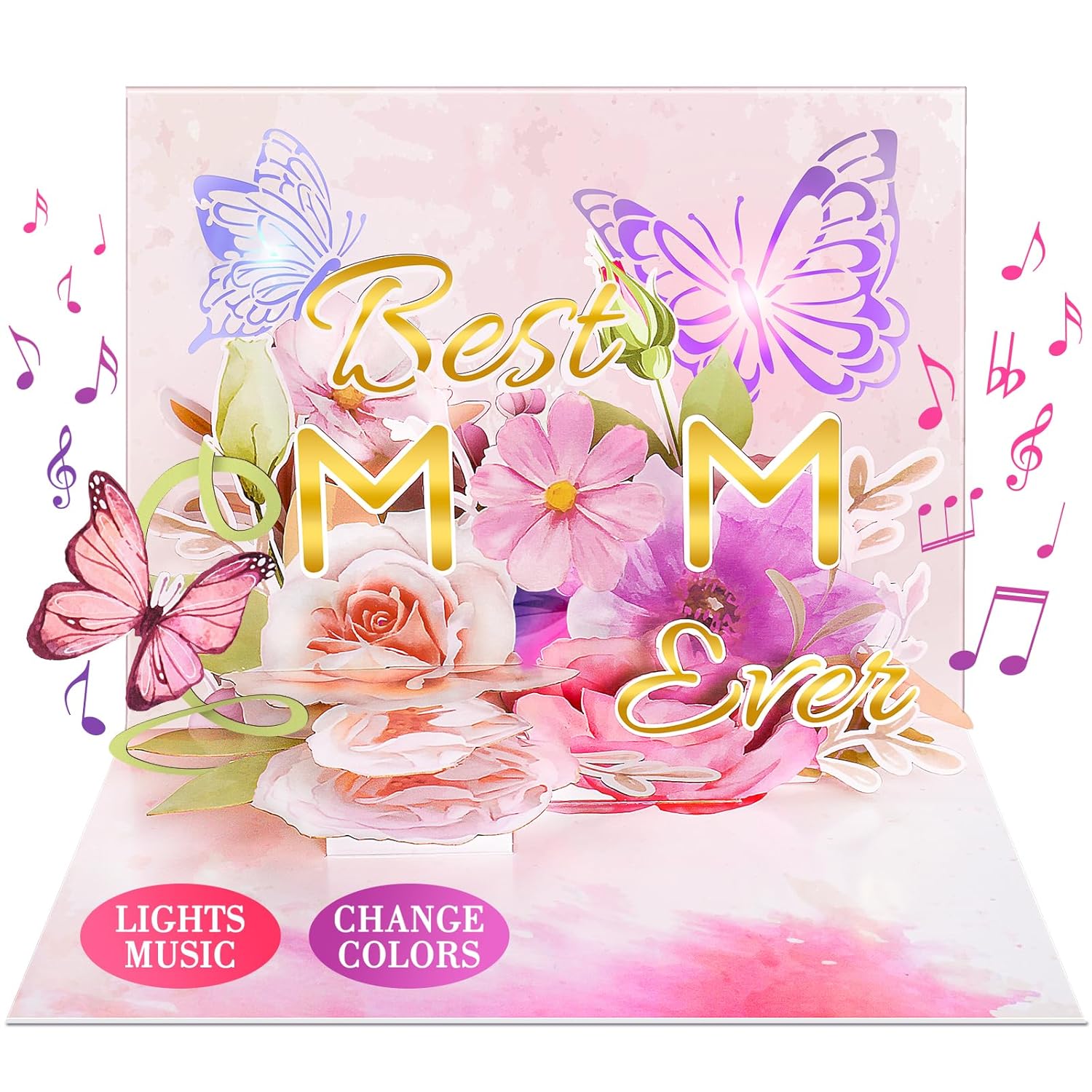 Fitmite Mother'S Day Card, Music & Lights Pop Up Greeting Card For Mom'S Birthday, Gifts For Mom Women Wife