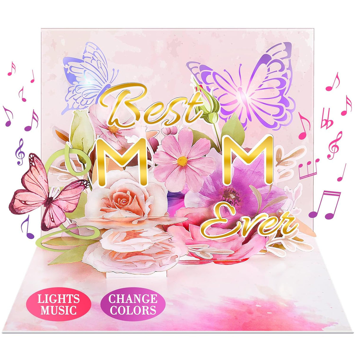 Fitmite Mother'S Day Card, Music & Lights Pop Up Greeting Card For Mom'S Birthday, Gifts For Mom Women Wife