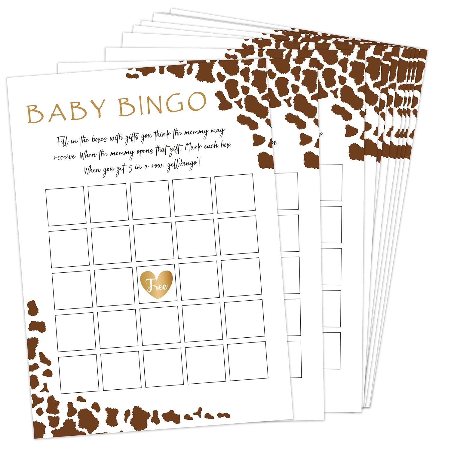 Baby Shower Games - Cowboy Baby Bingo Game For 30 Guests With Game Cards, Gender Reveal Games (24)