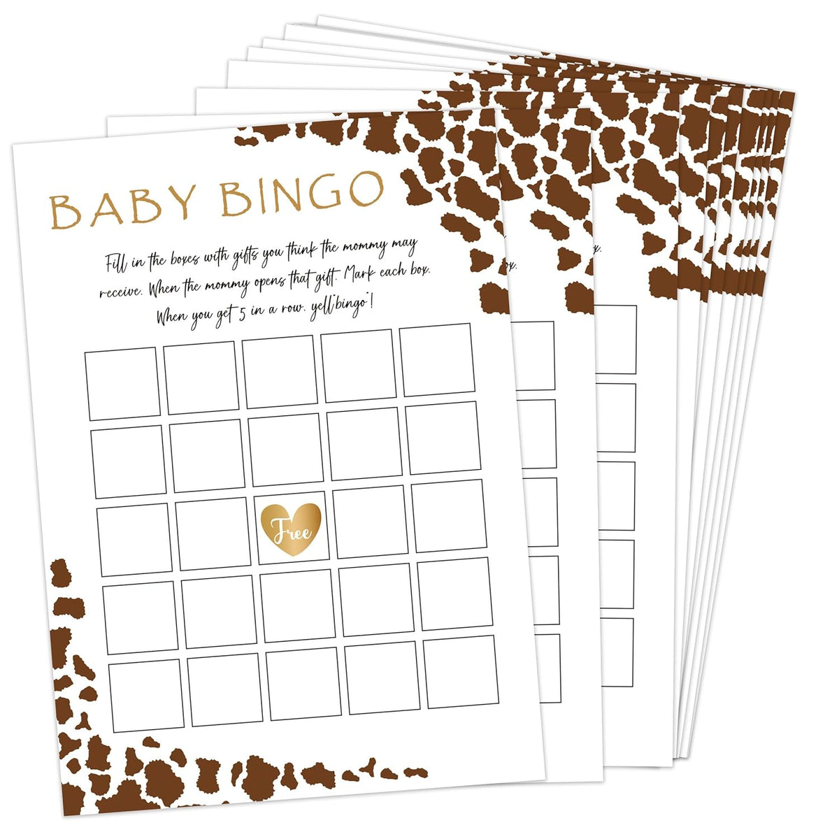 Baby Shower Games - Cowboy Baby Bingo Game For 30 Guests With Game Cards, Gender Reveal Games (24)
