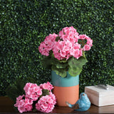 Vickerman Everyday Artificial Coral Geranium Bush 19.5" Long - Premium Faux Floral Home Decor - Perfect Outdoor Artificial Flowers - Maintenance Free Flowers