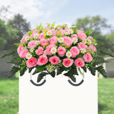Artificial Cemetery Flower Saddle – Artificial Rose Memorial Flowers, Flower Saddles For Graves– For Headstone Decorations On Memorial Day, Christmas, Valentine’S Day ? (Pink)