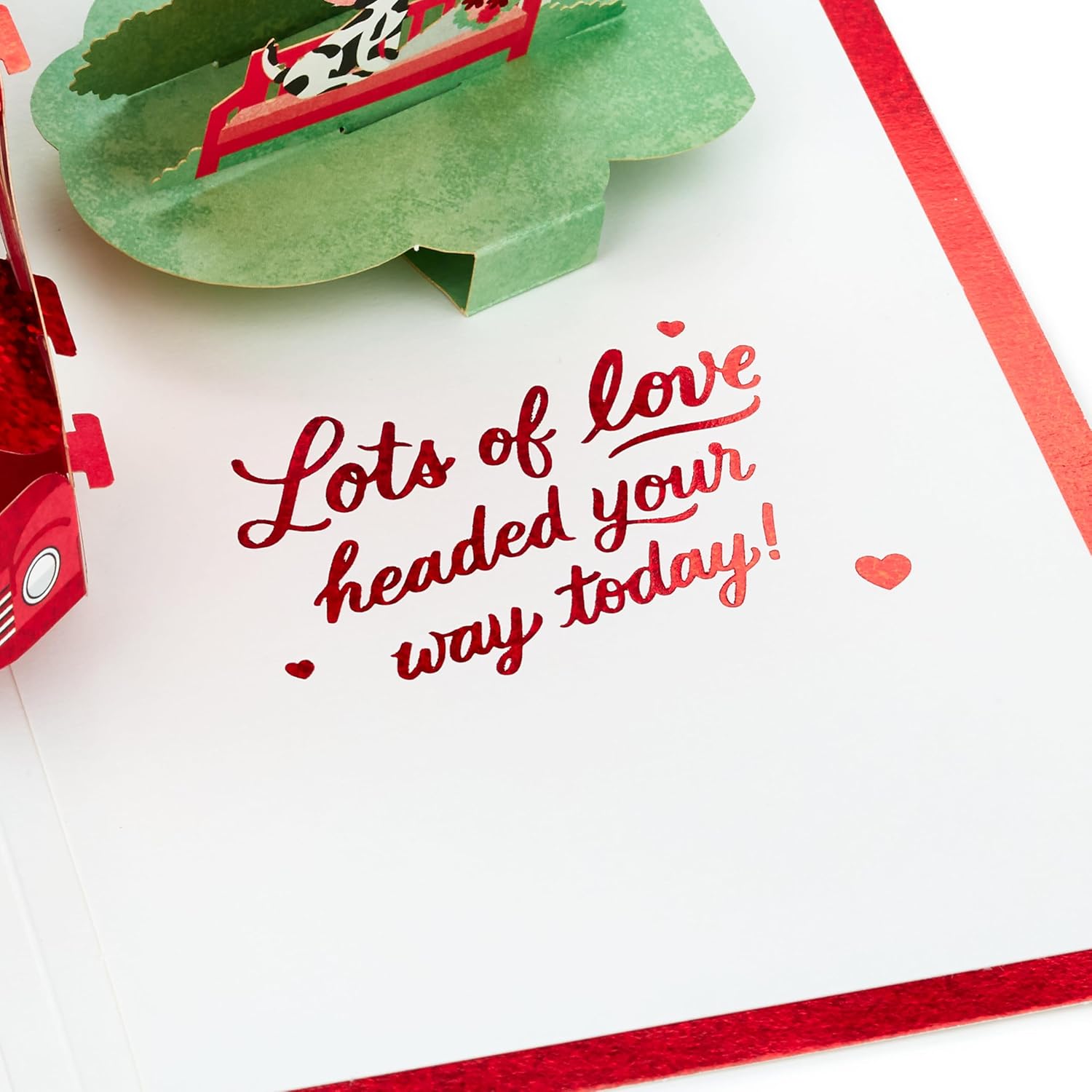 Hallmark Valentines Day Pop Up Card (Vintage Red Truck) Signature Paper Wonder 3D Card
