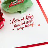 Hallmark Valentines Day Pop Up Card (Vintage Red Truck) Signature Paper Wonder 3D Card