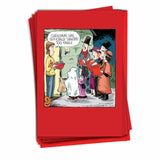 Pack Of 12 Funny Christmas Greeting Cards With Envelopes, Humor Holiday For Men And Women (1 Design, 12 Cards) - Halloween Carolers B2528Xsg