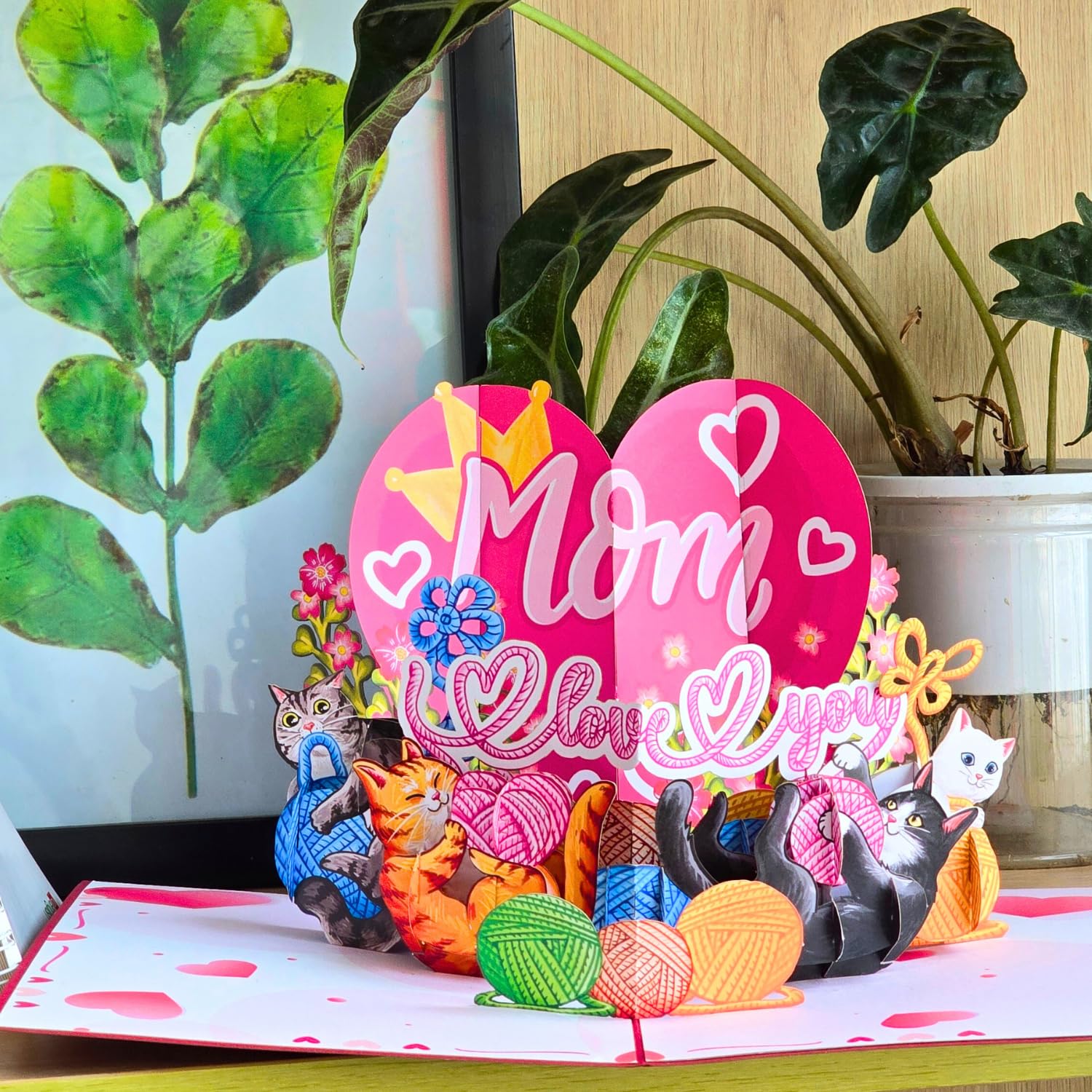 - Mom Birthday Card, 6X8 In Cat Pop Up Birthday Card For Mom, 3D Popup Greeting Cards Includes Envelope And Message Note