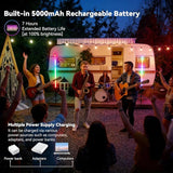 2 Pack 4FT RGB Tube Lights with Stands 5000mAh Battery 500 Modes Remote Dimmable Video Light