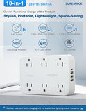 6 Outlet Surge Protector Power Strip 4 USB Ports USB C 1050J 6 Ft Flat Plug