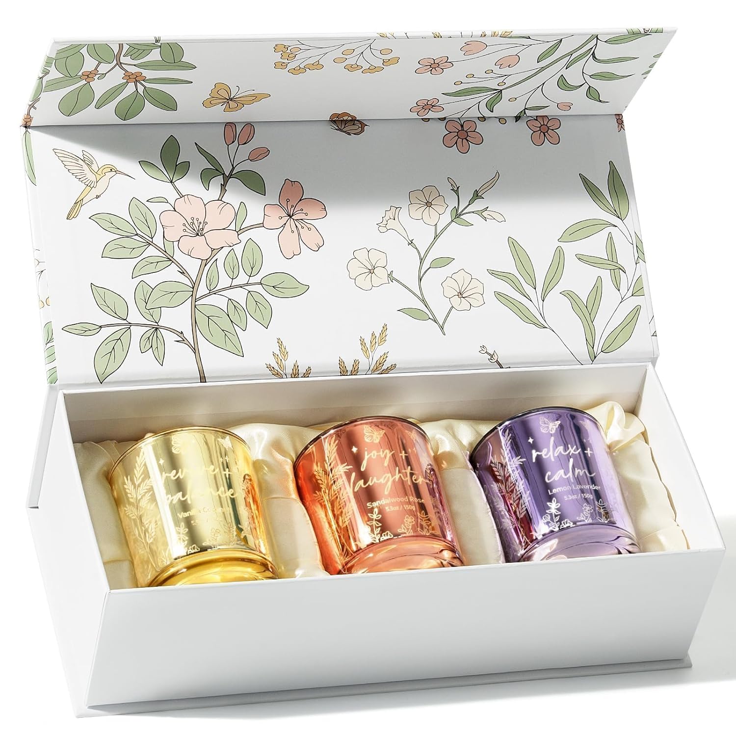 Scented Candles For Women, 3 Pack Candle Set Soy Candles For Home Scented Holiday Votive Candle Gifts Set, Valentine'S Day Birthday Gifts For Women Her -Vanilla Coconut/Sandalwood Rose/Lemon Lavender