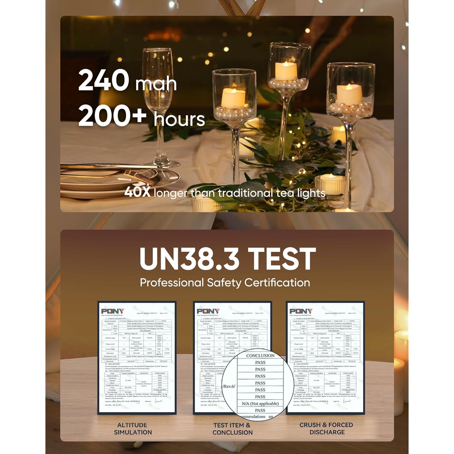 48-Pack Novelty Flickering Flameless Tea Lights Candles, 200+Hours Battery-Operated Led Fake Candles For Wedding Table Centerpieces,Proposal,Anniversary, Ivory Base, Ø1.5'' × H1.3''