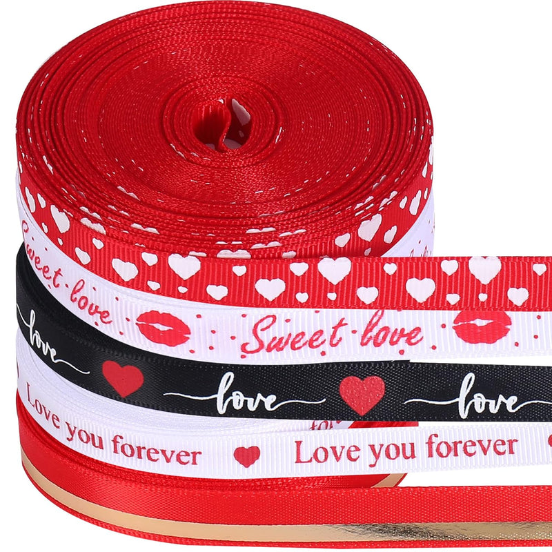 Grosgrain, Valentine Ribbon Wired Roll - 30 Yards | Red Ribbon For Valentines