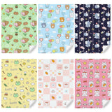 Colorful Animal Gift Wrapping Paper, 6 Folded Sheets Birthday Wrapping Paper Cute Frog Rabbit Bear Cat Gift Wrap Paper 20X28 Inch For Baby Girl Boy Kid Baby Shower Children'S Day Christmas Party