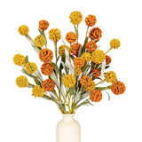 6 Pcs Artifical Fall Flowers 17 Inches Fall Floral Picks Faux Autumn Branches With Craspedia Billy Balls Flowers For Vase Table Centerpieces Living Room Indoors Decor (Orange And Yellow)