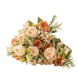 Artificial Peonies Flowers,Fake Peony Silk Flower Bouquet 3 Bundles Plastic Florals Bulk Arrangements For Vase Wedding Decoration(Orange)