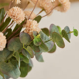 Artificial Chrysanthemum Flowers Valentines Day Decoration, 10 Stems Faux Silk Pompon Mum Balls With Bendable Stems, Fall Wedding Centerpieces Decor, Diy Bouquet Fillers(Beige)
