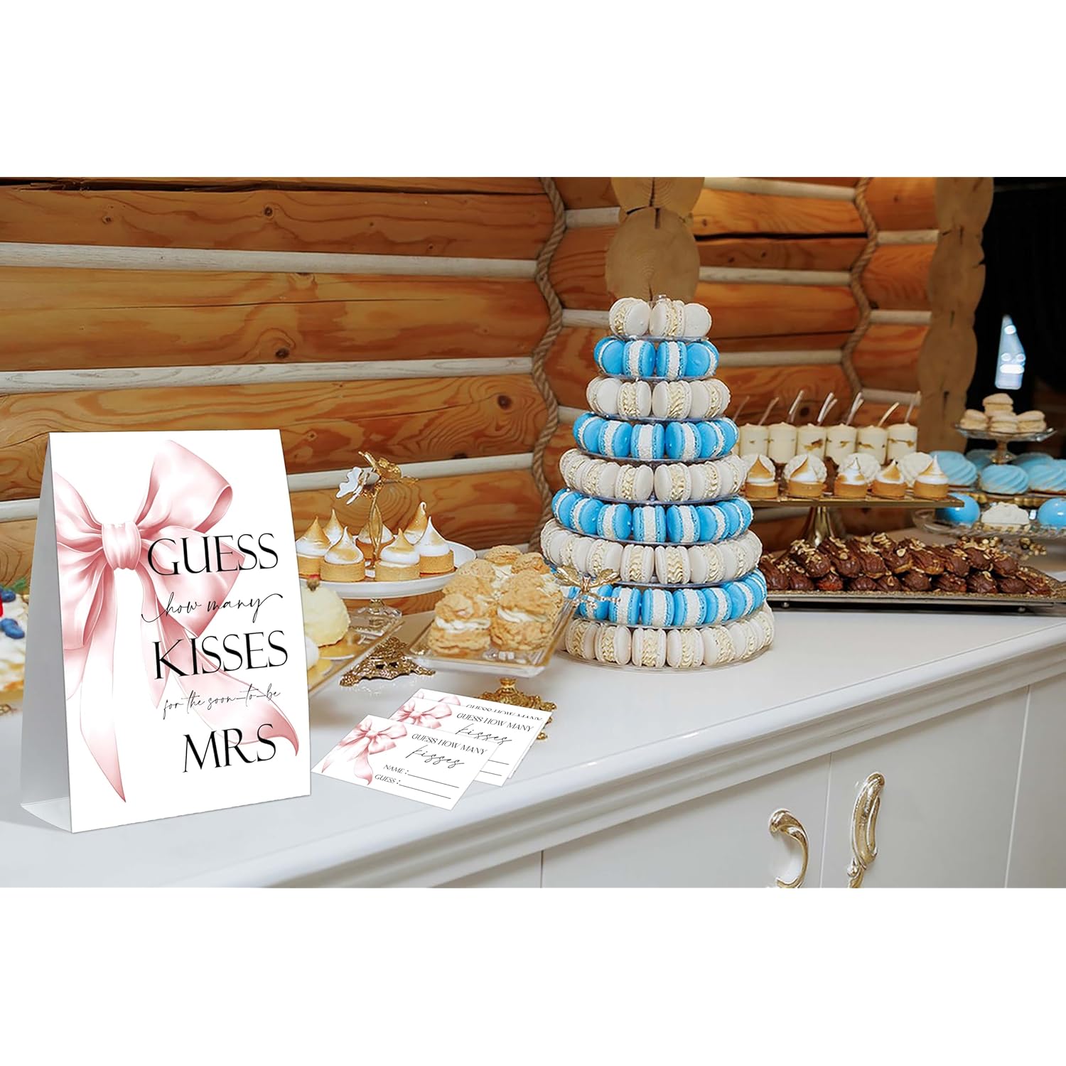 How Many Kisses Bridal Shower Game, Pink Bow Bridal Shower Sign And 50 Cards, Wedding Games For Reception, Engagement Party Games, Wedding Party Decorations, Newlyweds Gifts For Couples,1