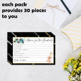 30 Graduation Party Advice Wishes Cards For Graduate Class Of 2026 - 4 X 6" Golden & Black Advice & Wish Card - High School, University Graduation Party, Grad Game Activity Supplies & Decoration - A02