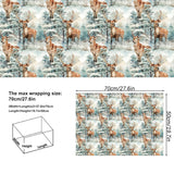 Watercolor Christmas Wrapping Paper 6 Style Reindeer Santa Forest And Flower Holiday Style Gift Wrap For Winter Party Vacation Baby Shower - 20 X 28 Inches 6 Folded Sheets