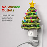 Christmas Tree Night Light, 3000K Night Lights Plug Into Wall, Cute & Funny Ceramic Christmas Decor Night Light For Kids, Plug In Nightlight With 360° Rotatable, Holiday Party Decor, 1 Pack