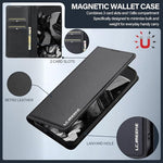 Pixel 9/9 Pro Case, PU Leather Wallet Flip with Card Holder, Black