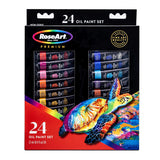 RoseArt Premium Oil Paint - Set 24 Colors, Maximum Strength Pigmented Oil Paints for Casual to Professional Artists, multi